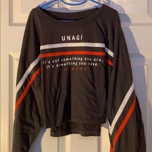 “FRIENDS” ‘Unagi’ Cropped Graphic Longsleeve